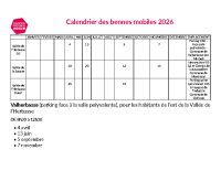 CALENDRIER DES BENNES MOBILES 2026
